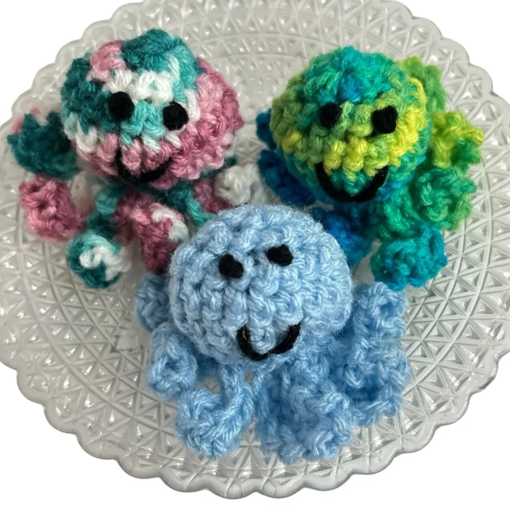 Hand Crafted Crochet Cat Toys Potent Organic Catnip Octopus Interactive Toys